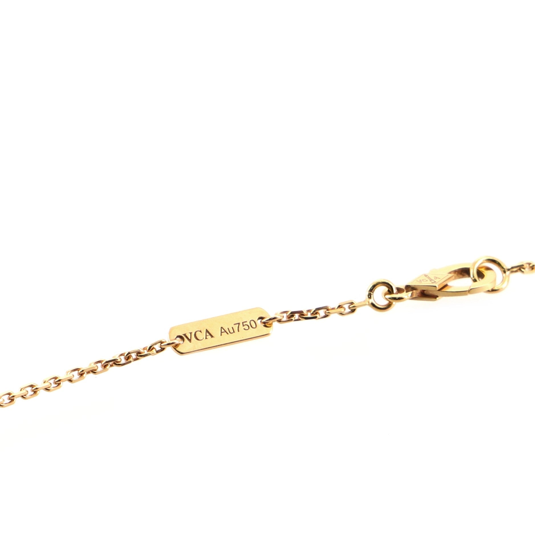 Vintage Alhambra Pendant Necklace 18K Rose Gold and Onyx with Diamond