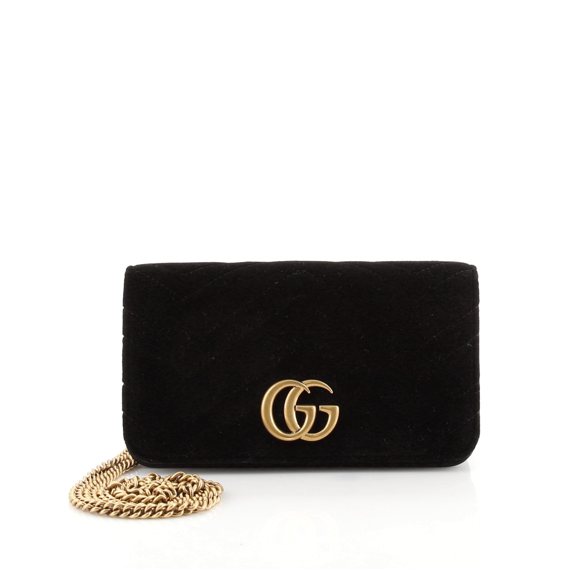 GG Marmont Chain Flap Bag Matelasse Velvet Mini