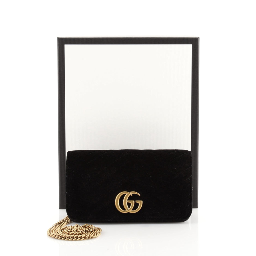 GG Marmont Chain Flap Bag Matelasse Velvet Mini