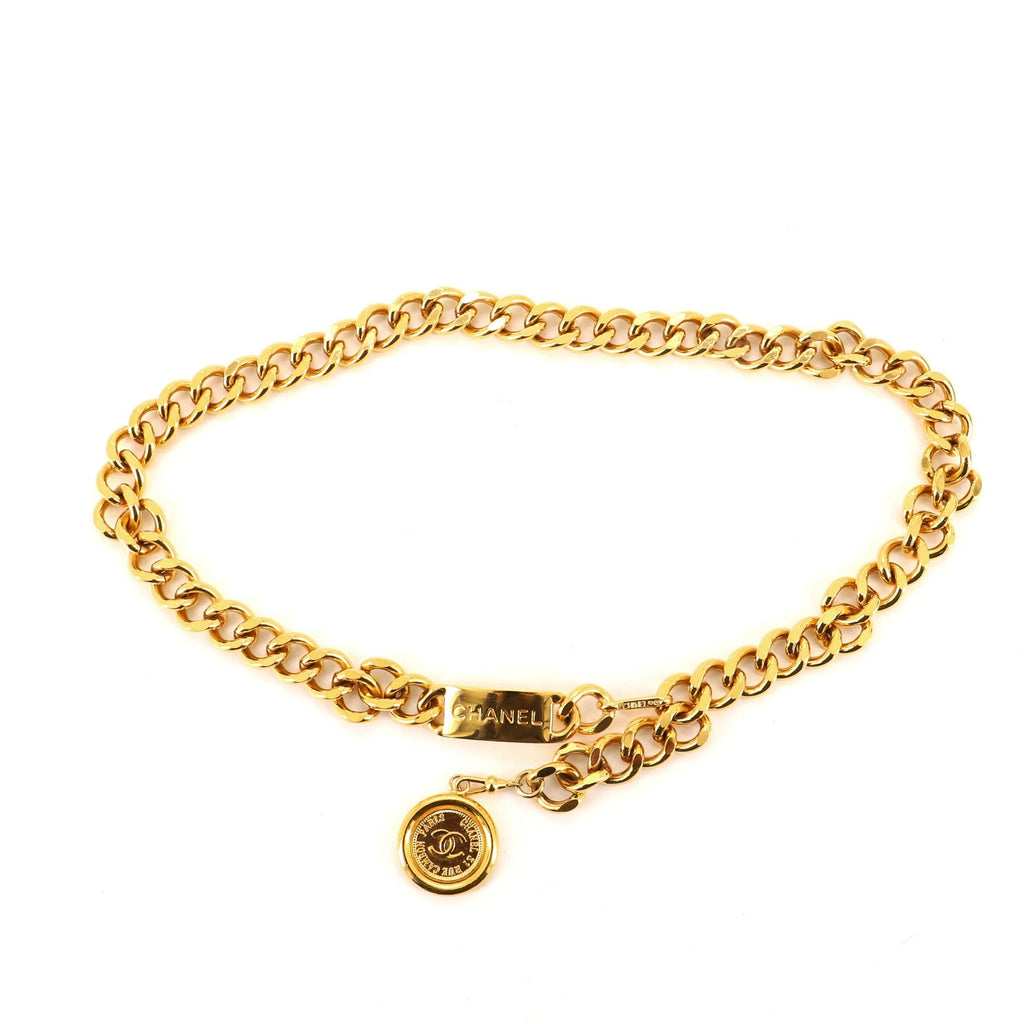 Vintage Medallion Chain Belt Metal 80