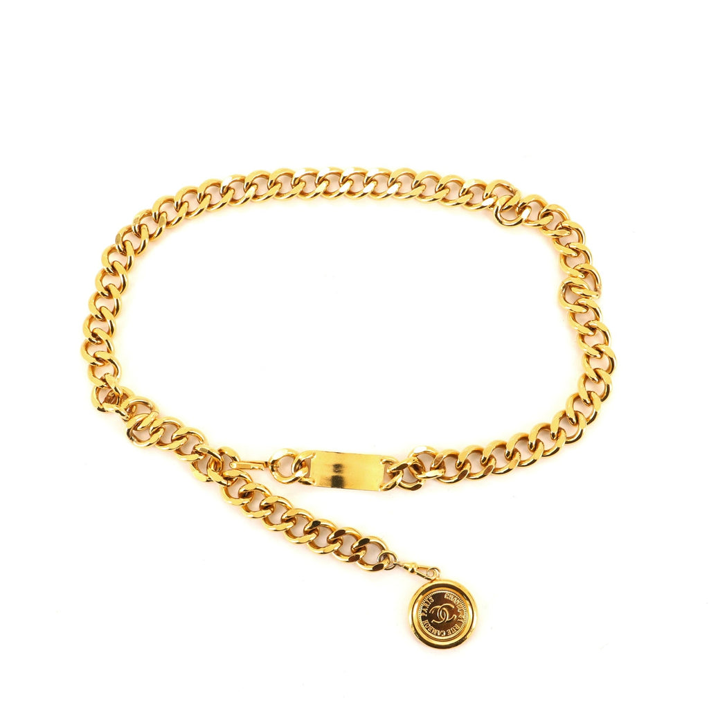 Vintage Medallion Chain Belt Metal 80