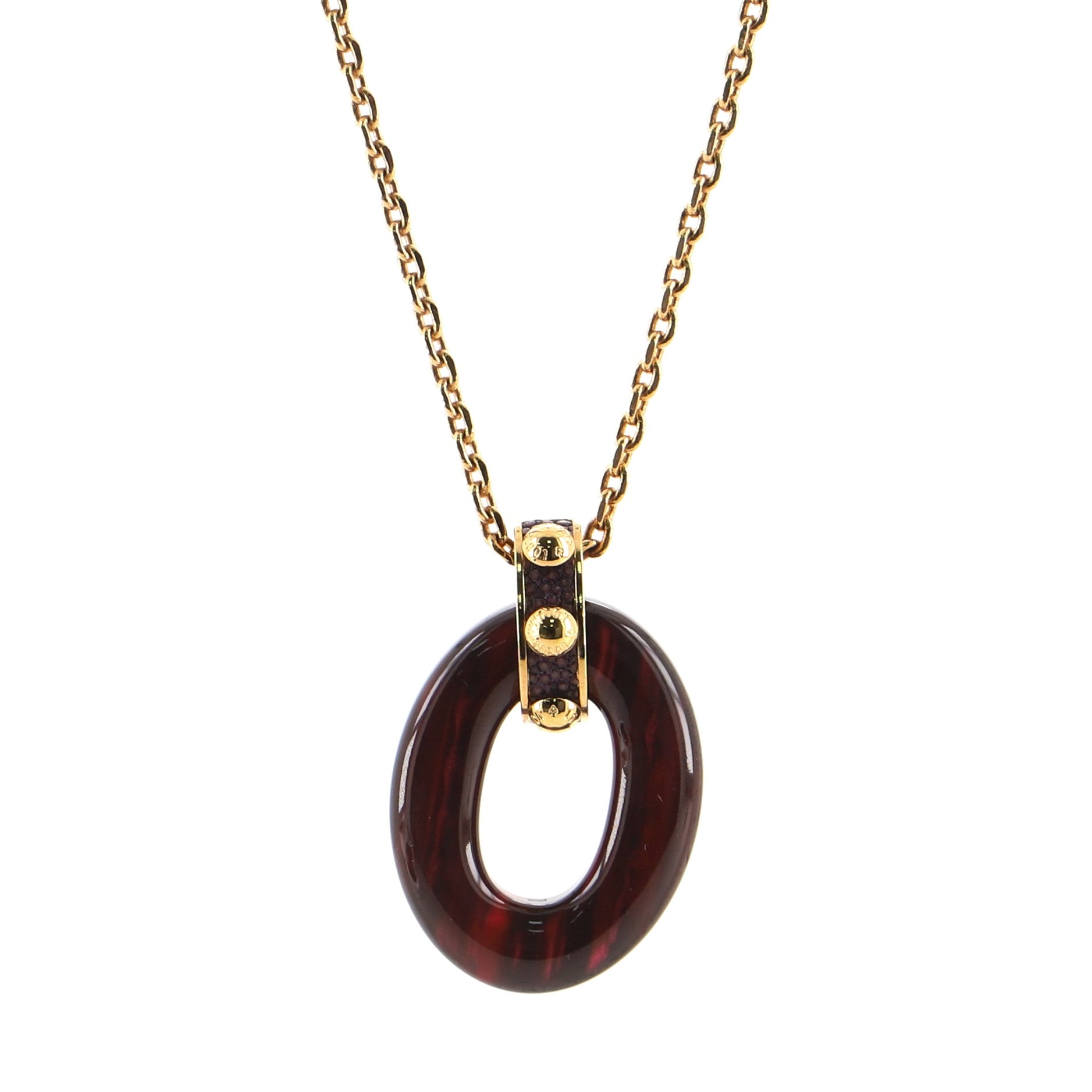 Gimme a Clue Pendent Necklace Metal and Resin with Leather