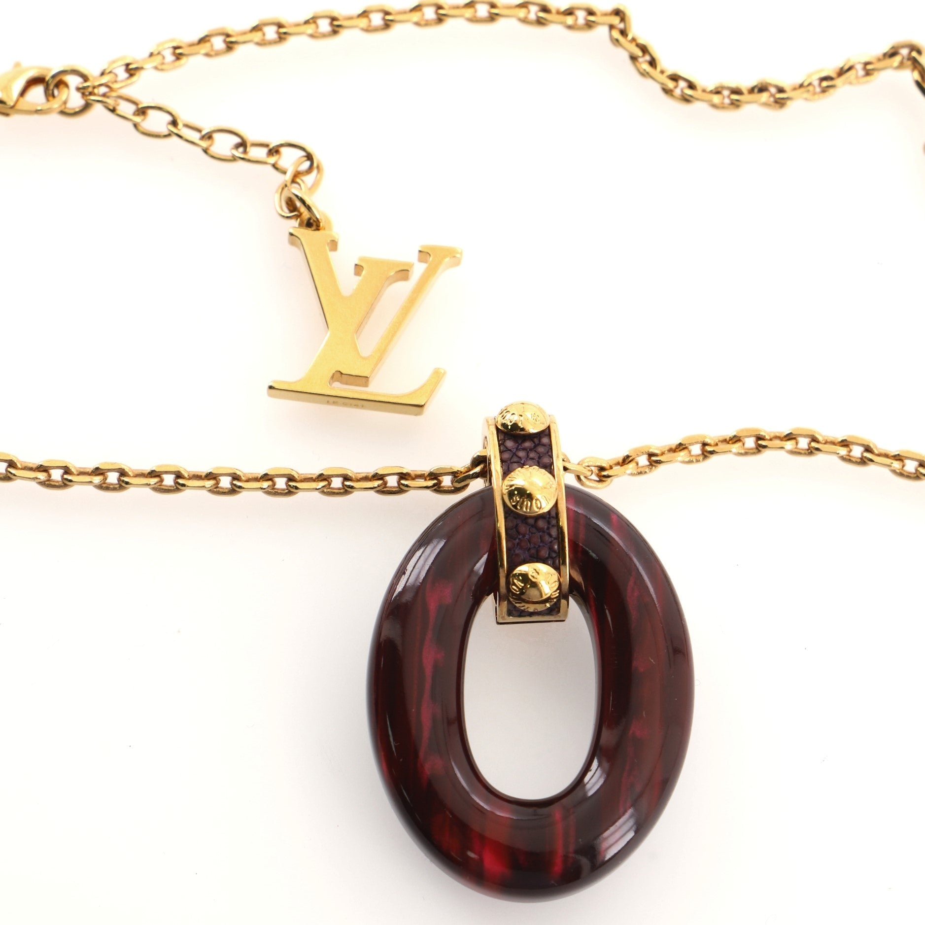 Gimme a Clue Pendent Necklace Metal and Resin with Leather