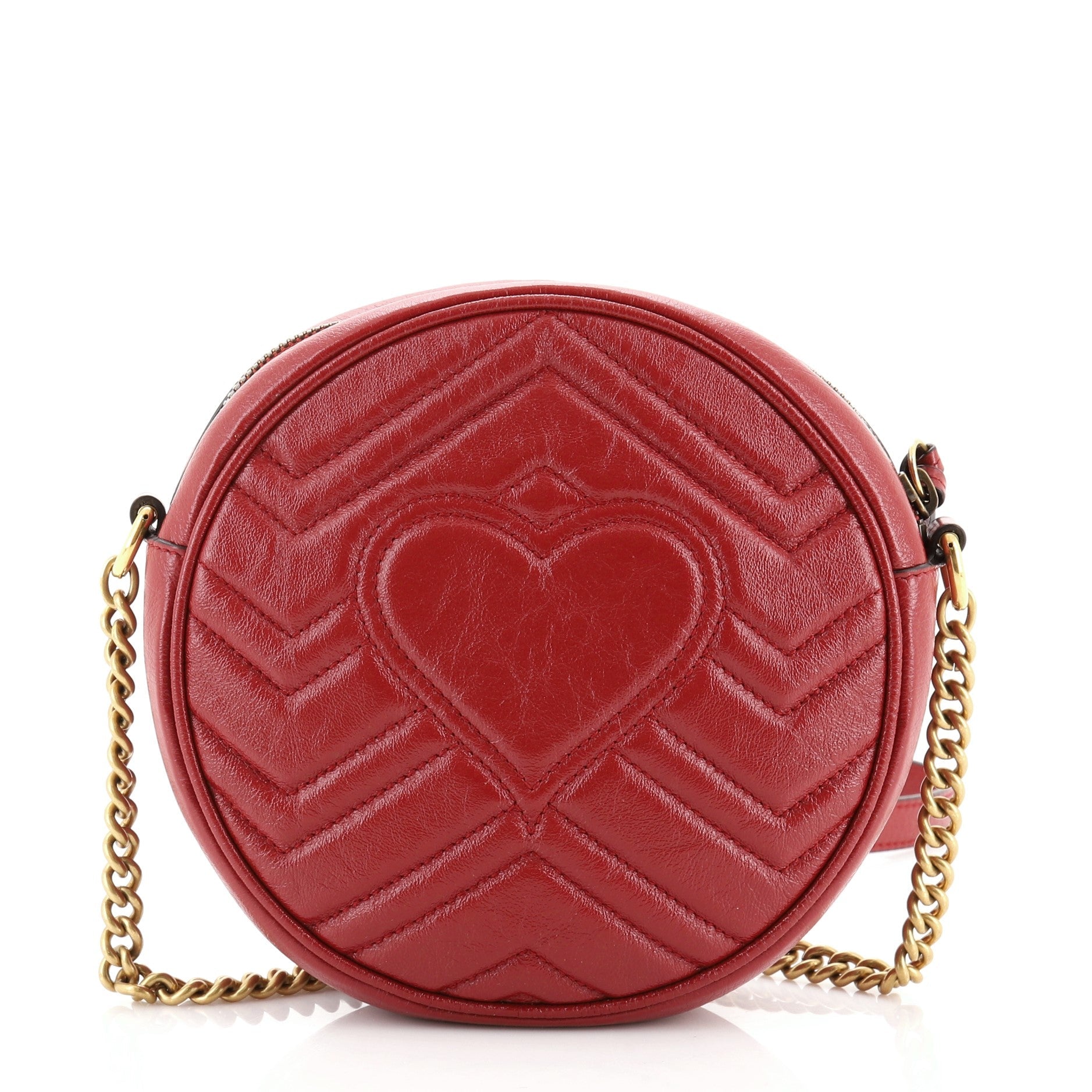 GG Marmont Round Shoulder Bag Matelasse Leather Mini