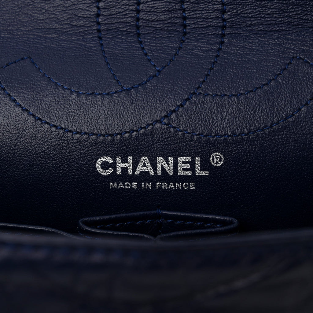 Aged Calfskin Quilted 2.55 Reissue 226 Flap Dark Blue
