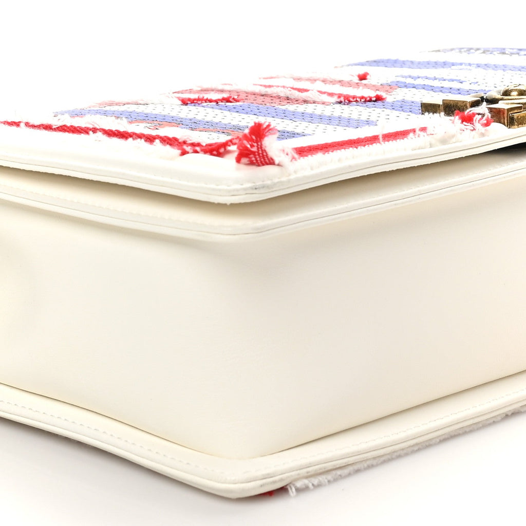 Sequin Canvas New Medium Cuba Boy Flap White Blue Red