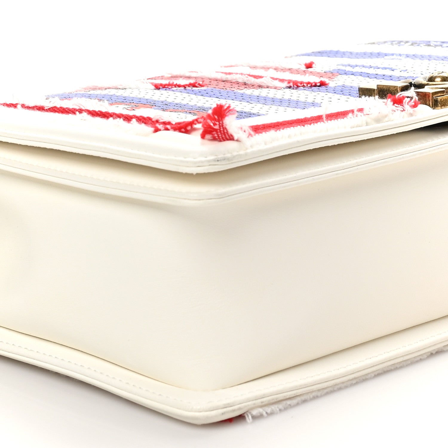 Sequin Canvas New Medium Cuba Boy Flap White Blue Red