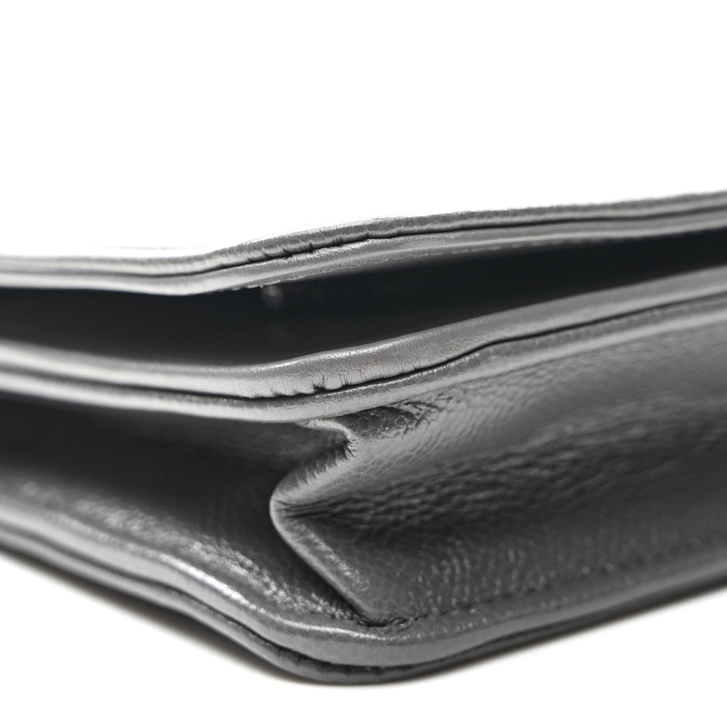 Caviar Quilted Boy Wallet On Chain WOC Grey