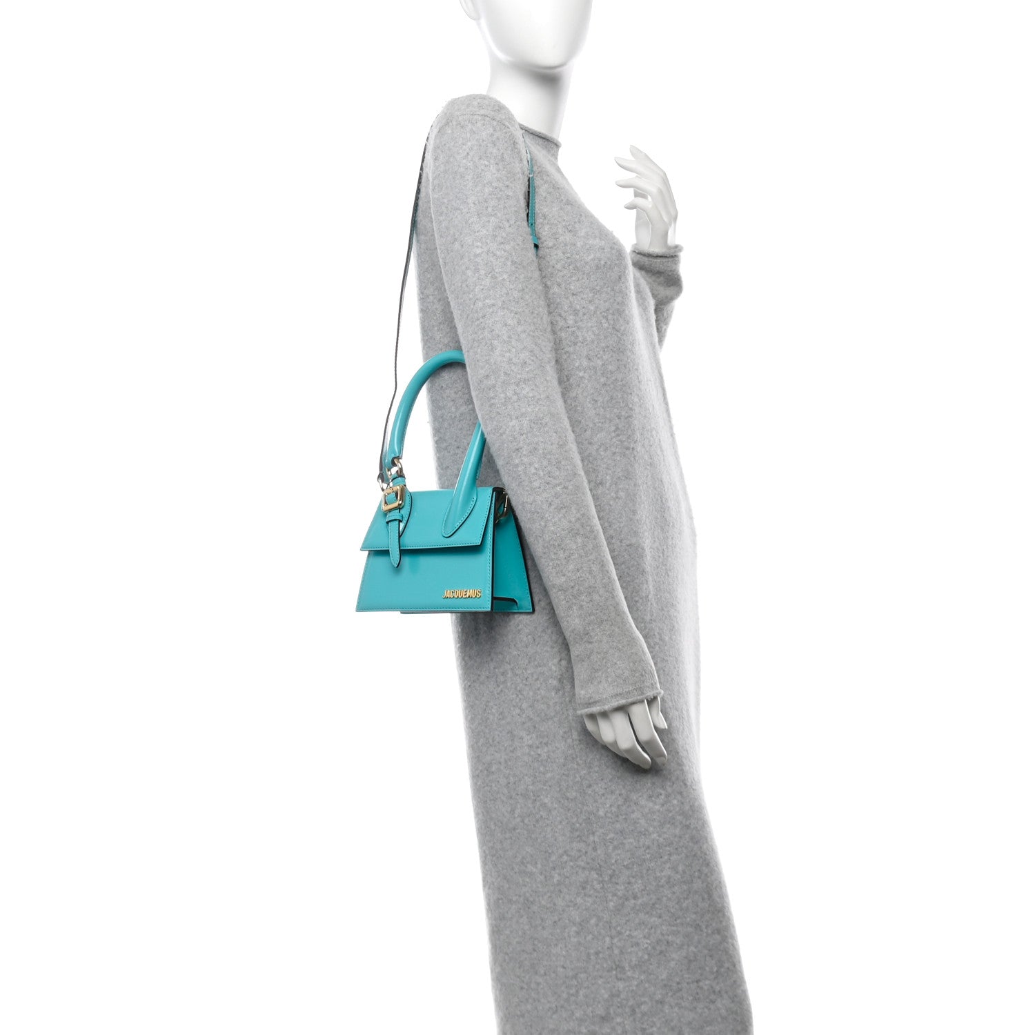 Smooth Calfskin Le Chiquito Boucle Moyen Turquoise