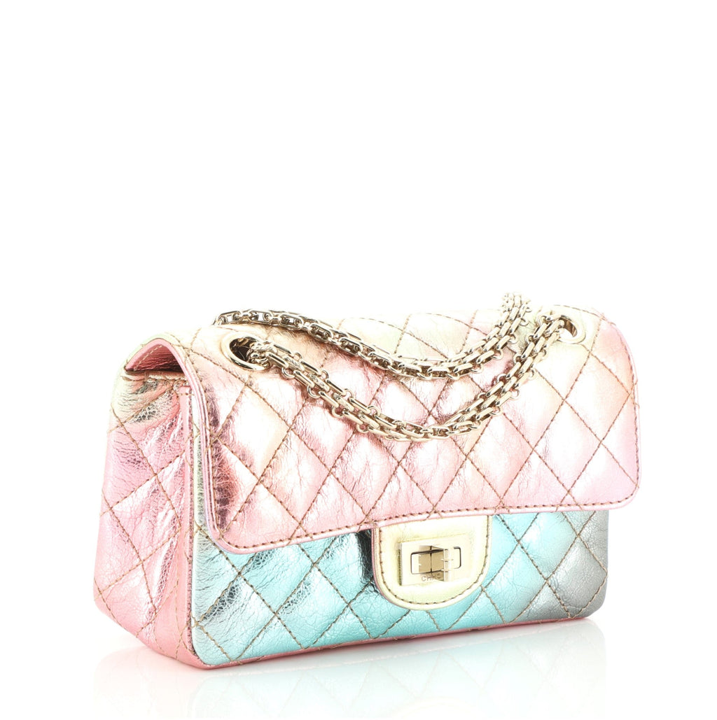 Rainbow Reissue 2.55 Flap Bag Quilted Multicolor Metallic Goatskin Mini