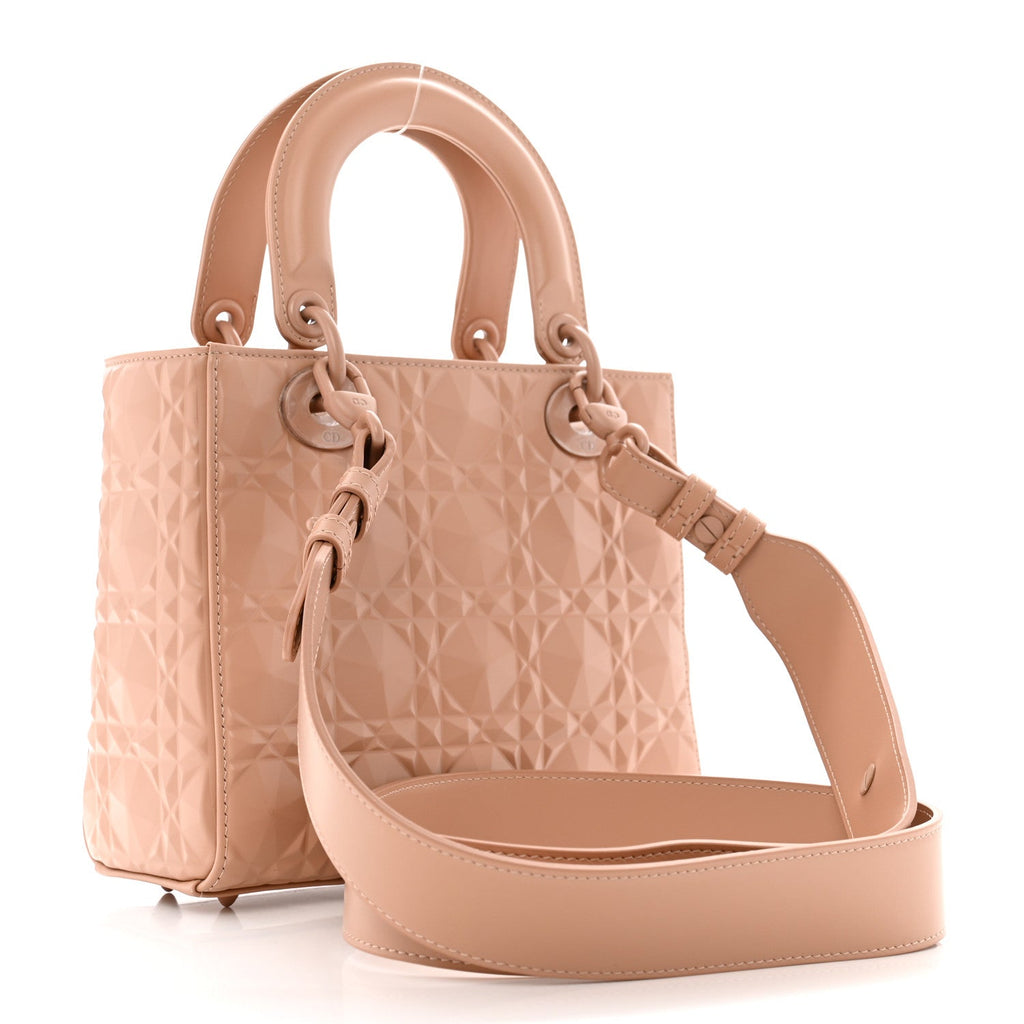 Calfskin Cannage Diamond Small My ABCDior Lady Dior Rose Des Vents