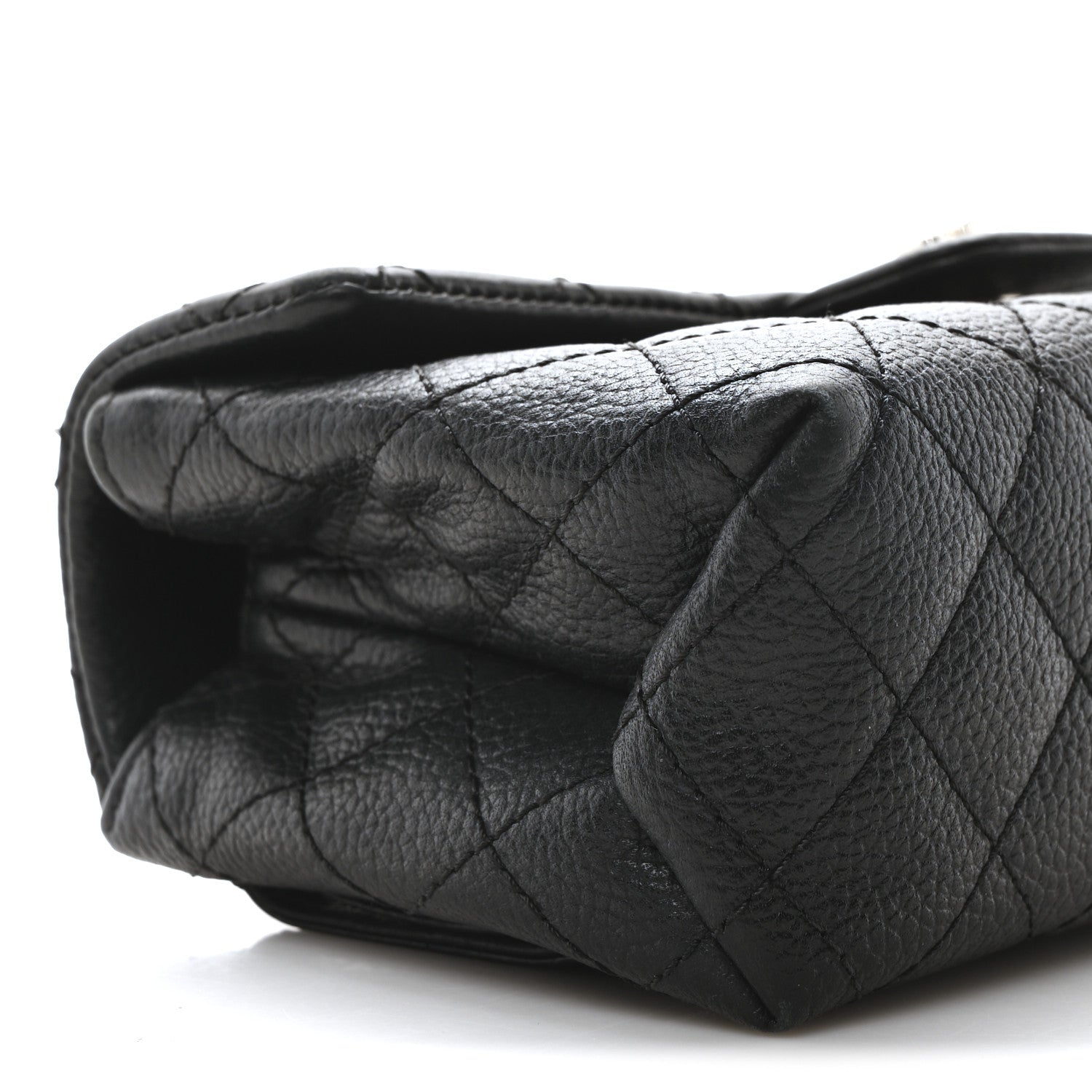 Grained Calfskin Quilted 2.55 Reissue Flap Belt Bag Clutch Black