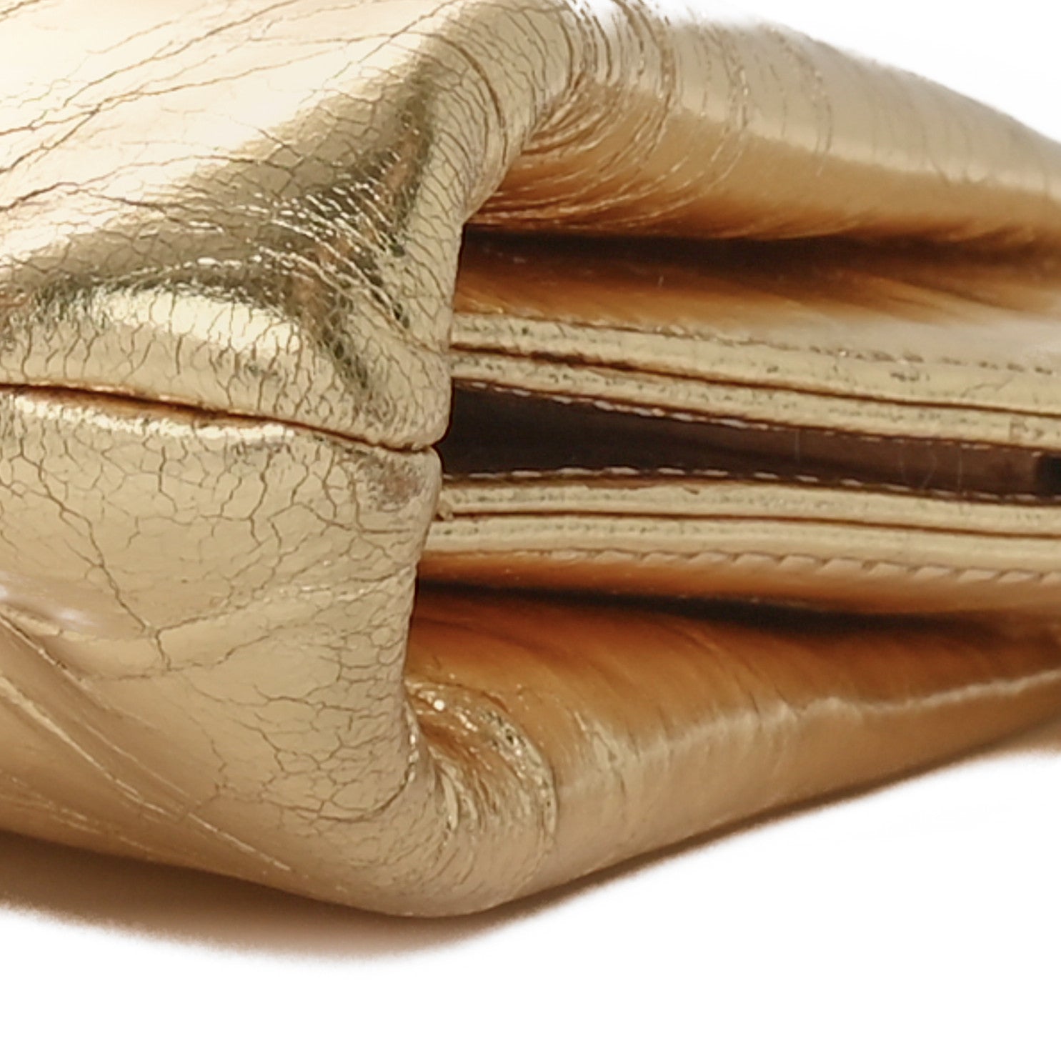 Metallic Lambskin Tweed We Need 5x5=CC Clutch Gold