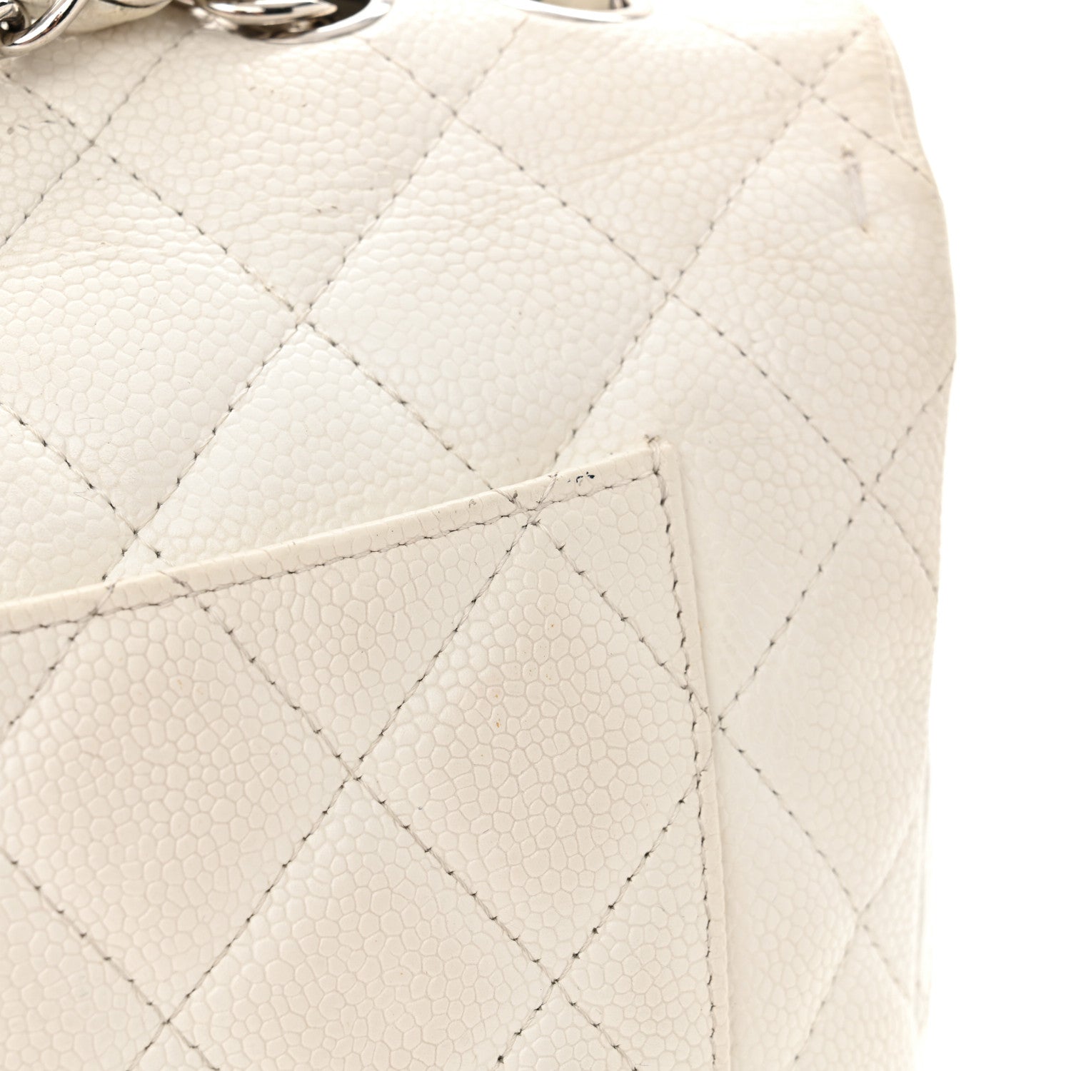 Caviar Jumbo Single Flap White