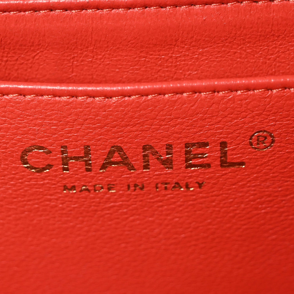 Lambskin Quilted Maxi Single Flap Red