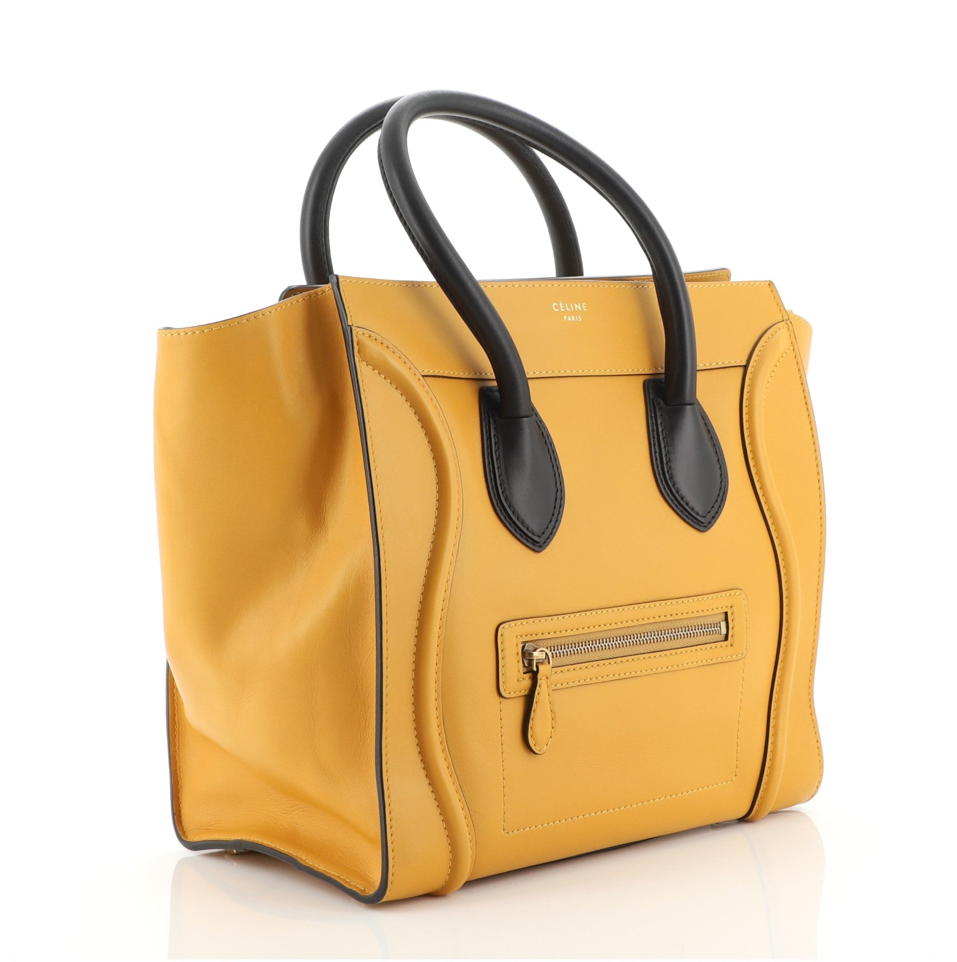Bicolor Luggage Bag Leather Mini