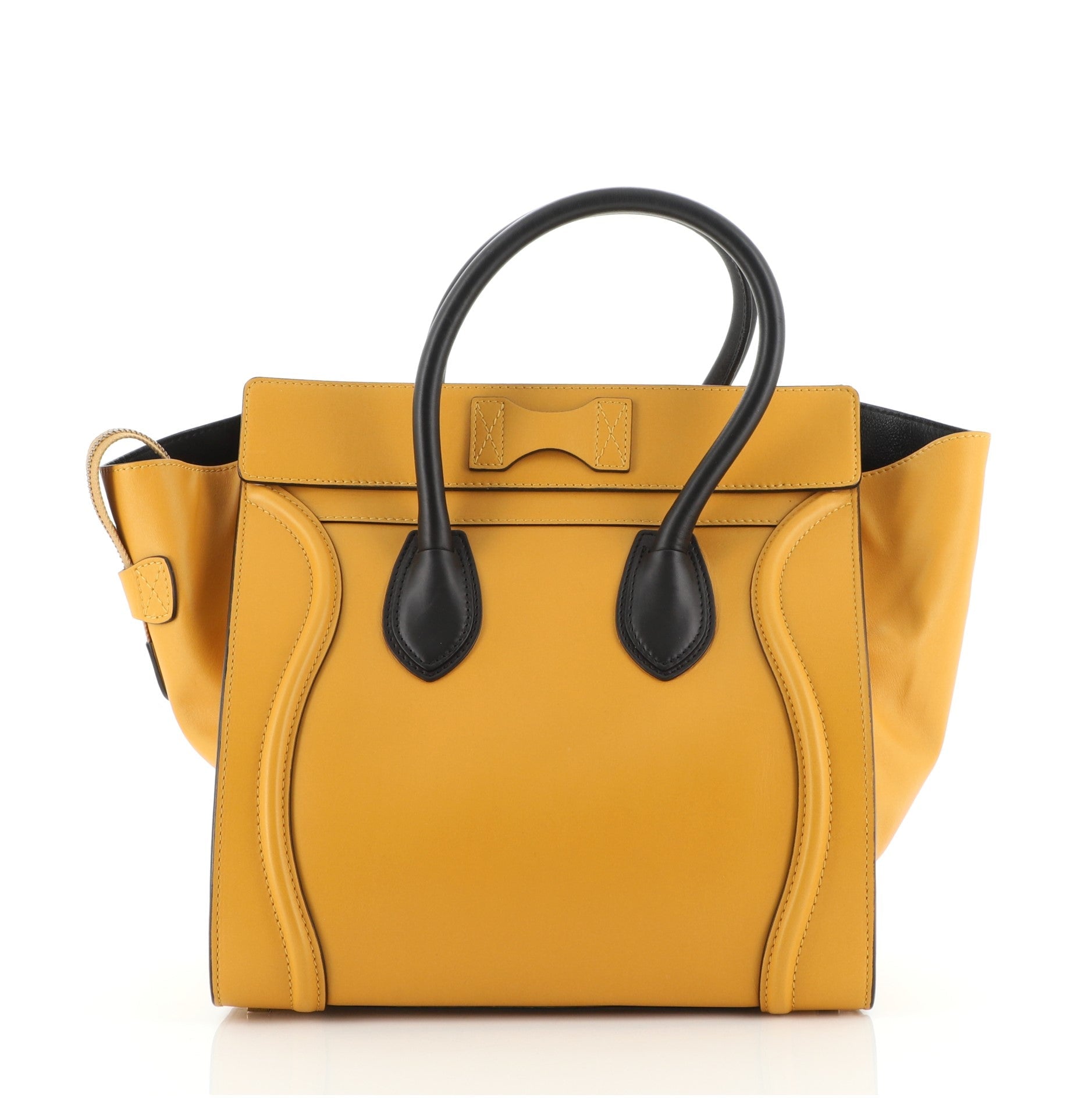 Bicolor Luggage Bag Leather Mini