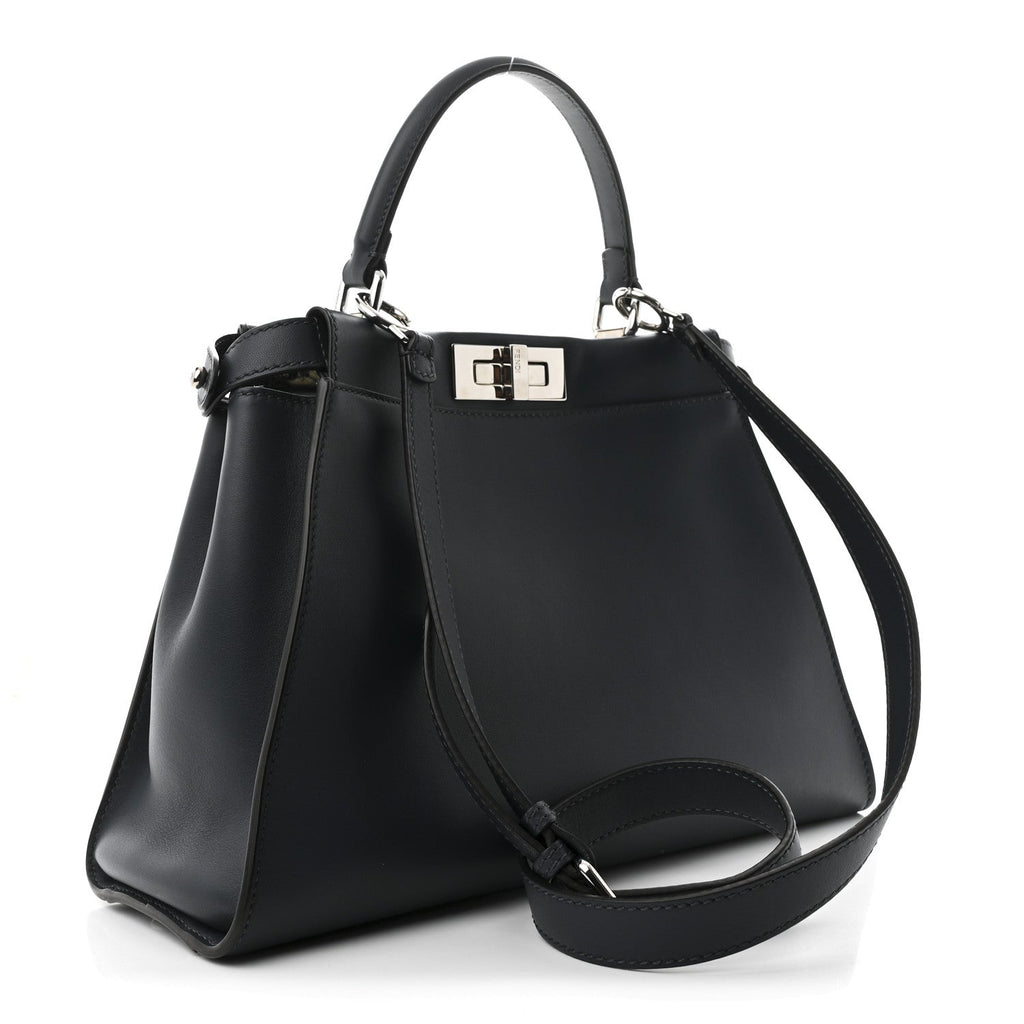 Vitello Seta Shiny Nappa Elaphe Medium Peekaboo Iconic Satchel Notturno Natural