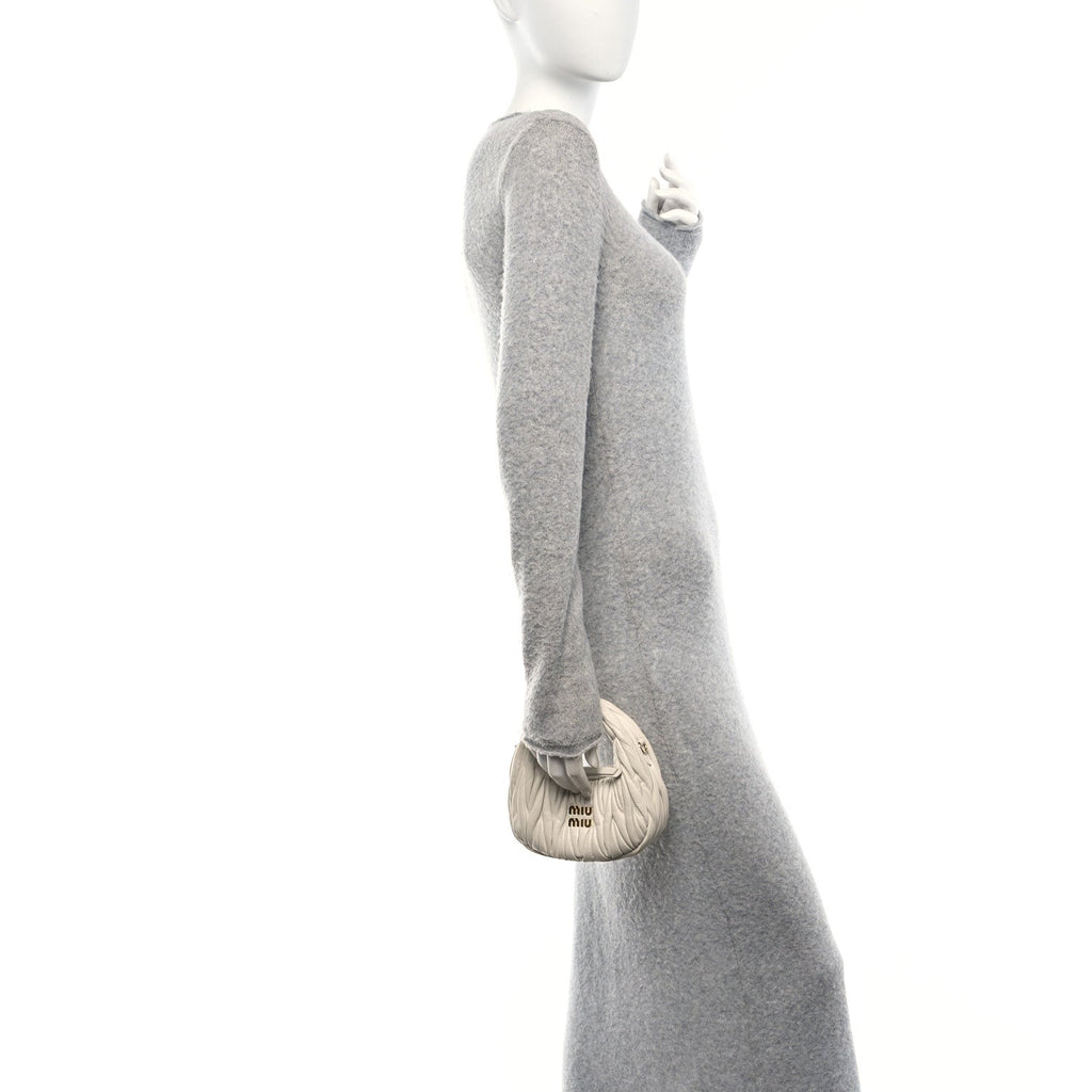 Nappa Matelasse Mini Wander Hobo White