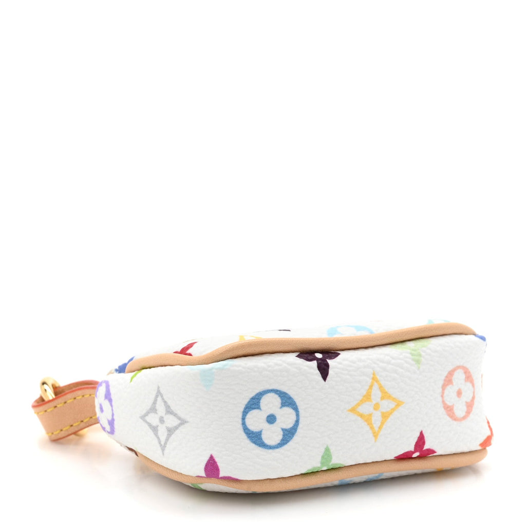 LV x TM Monogram Multicolor Micro Pochette White