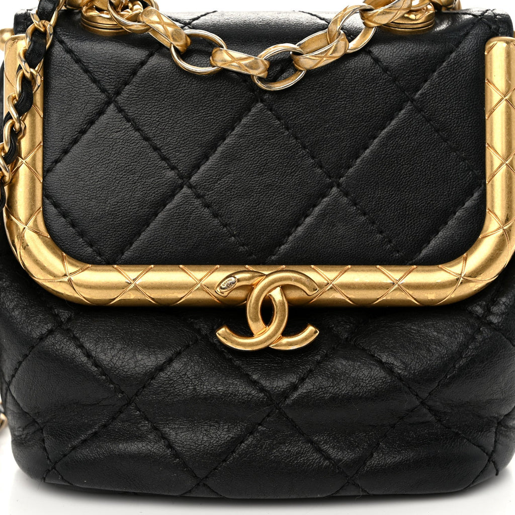 Lambskin Quilted Micro My Crush Bag Black