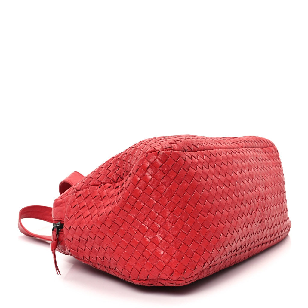 Nappa Intrecciato Boston Bag Carmine