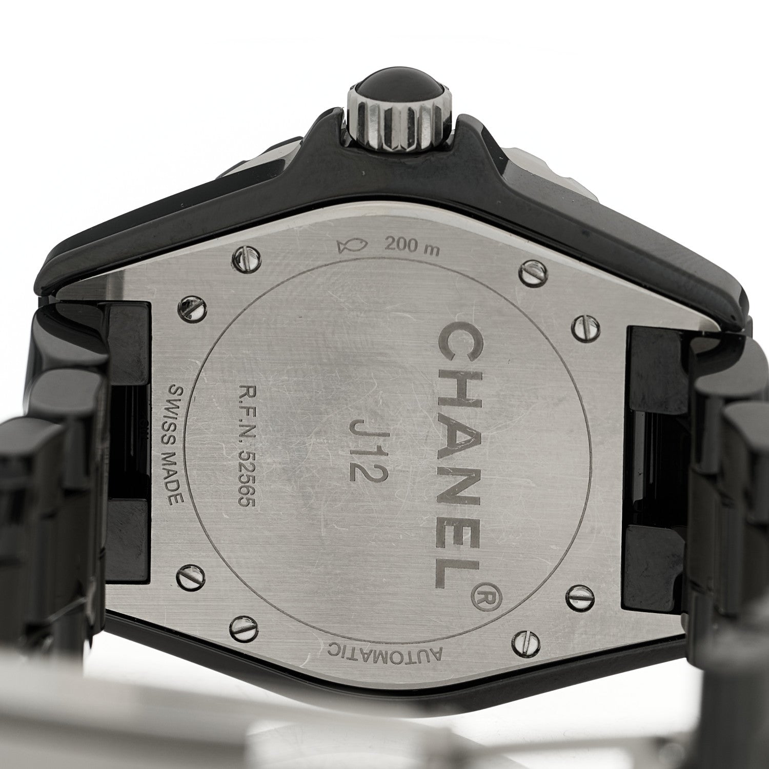 Stainless Steel Ceramic Diamond 38mm J12 Automatic Watch Black