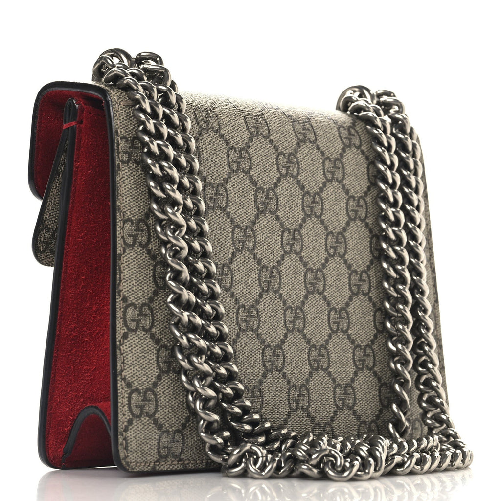 GG Supreme Monogram Mini Dionysus Shoulder Bag Hibiscus Red