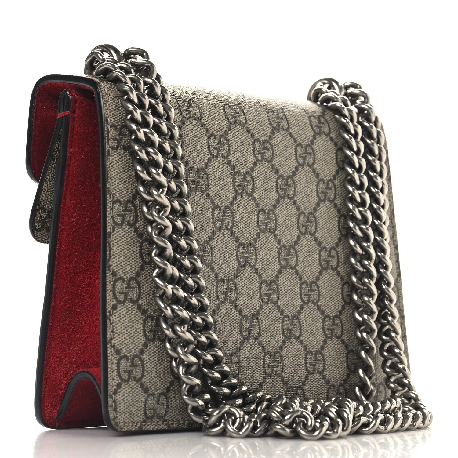 GG Supreme Monogram Mini Dionysus Shoulder Bag Hibiscus Red