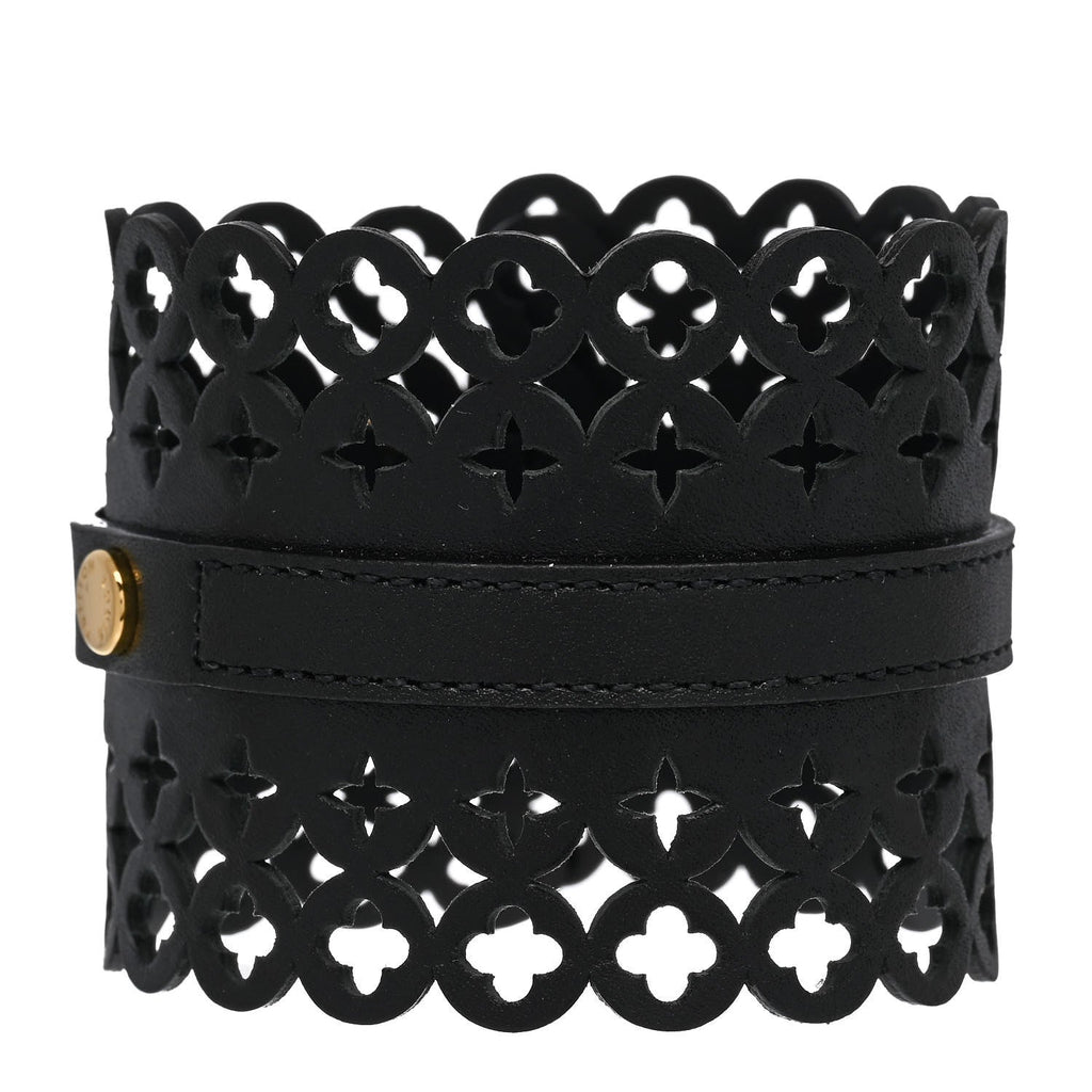 Calfskin Flower It Bracelet 17 Black