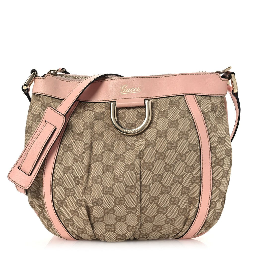 Monogram Small D Gold Ring Messenger Pink and Beige