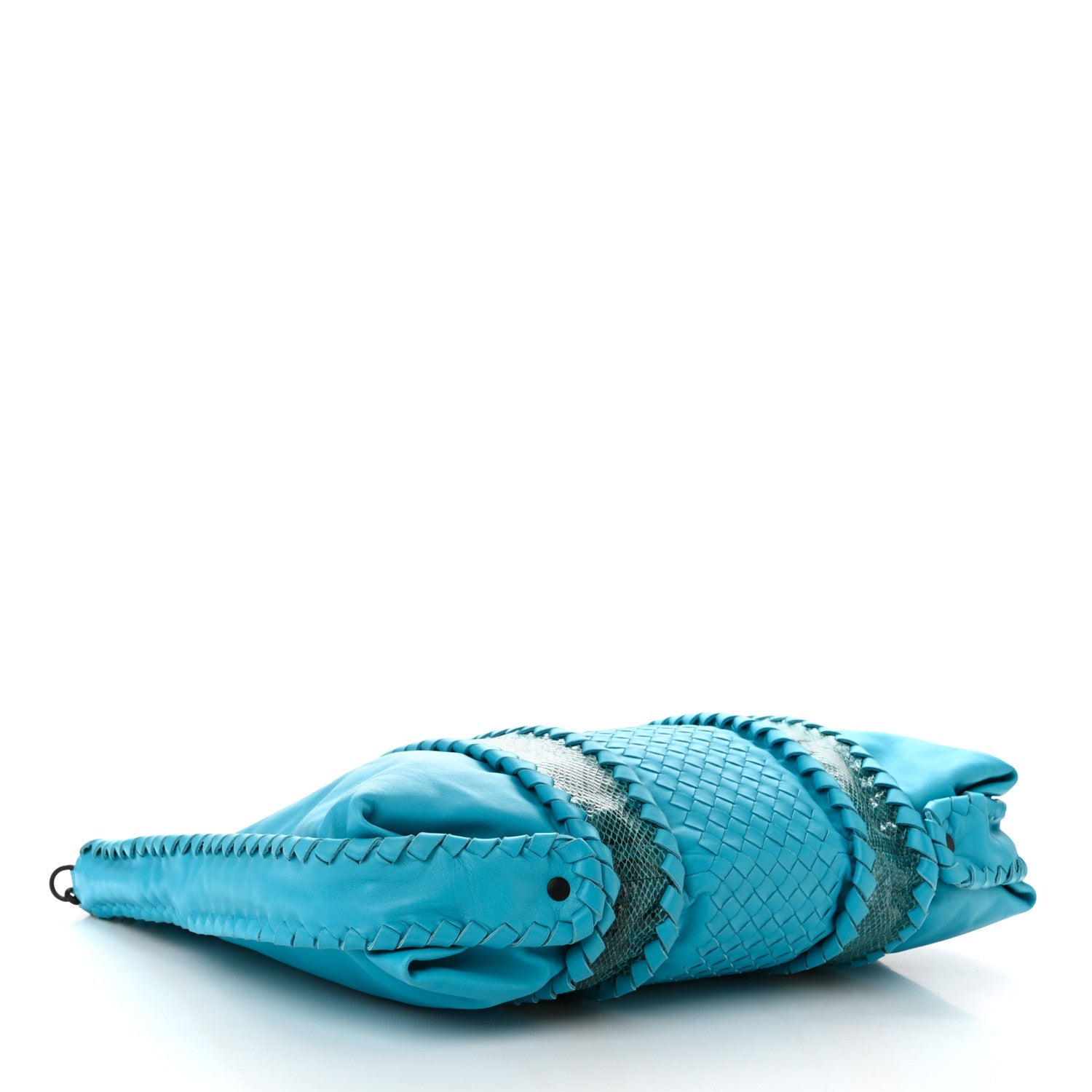 Nappa Intrecciato Ayers Convertible Tote Turquoise