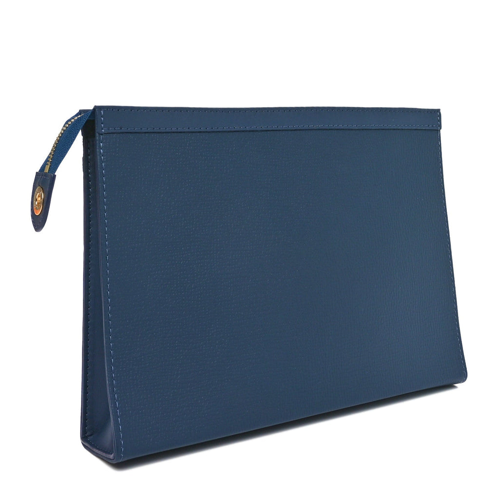 X NIGO Taurillon Monogram Denim Drip Pochette Voyage MM Blue