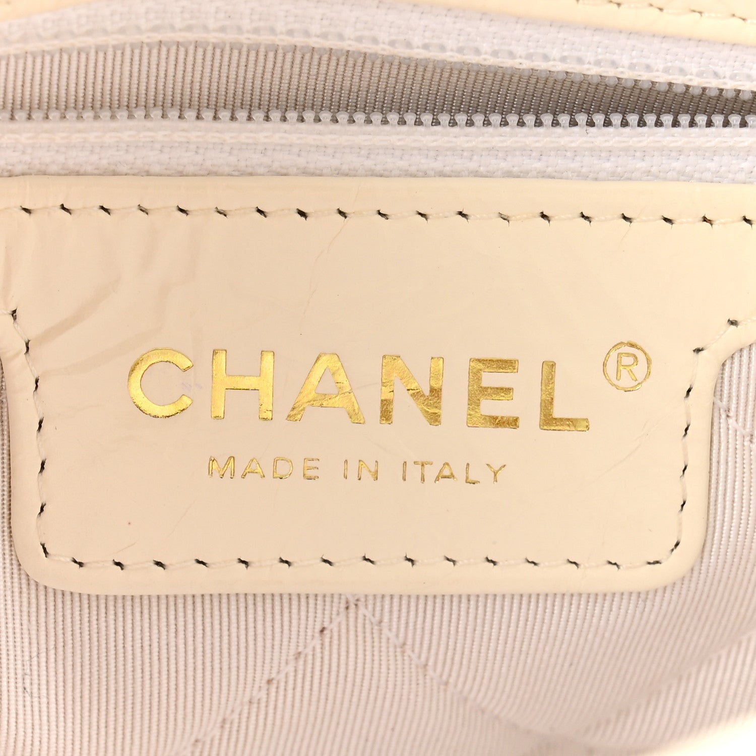 Crumbled Calfskin Embossed Flap White