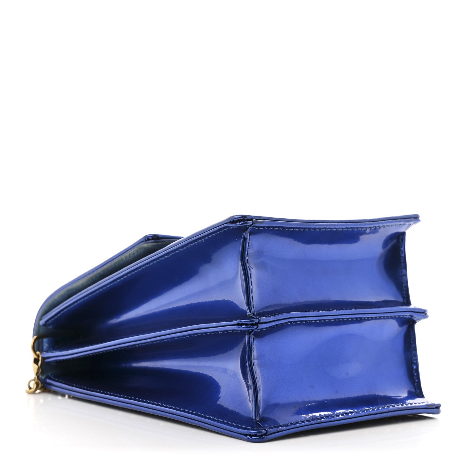 Metallic Calfskin Studded Vertical Diorama Blue