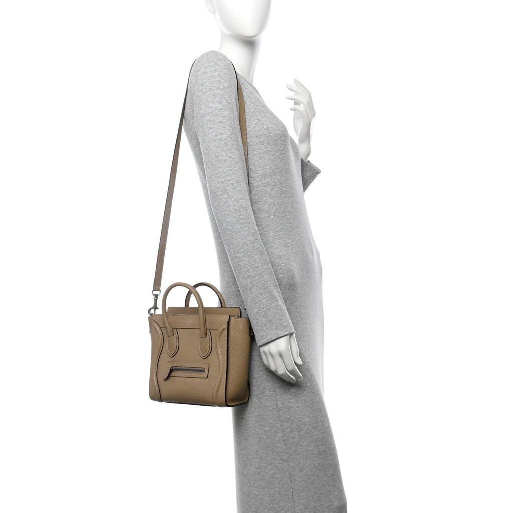 Drummed Calfskin Nano Luggage Dune