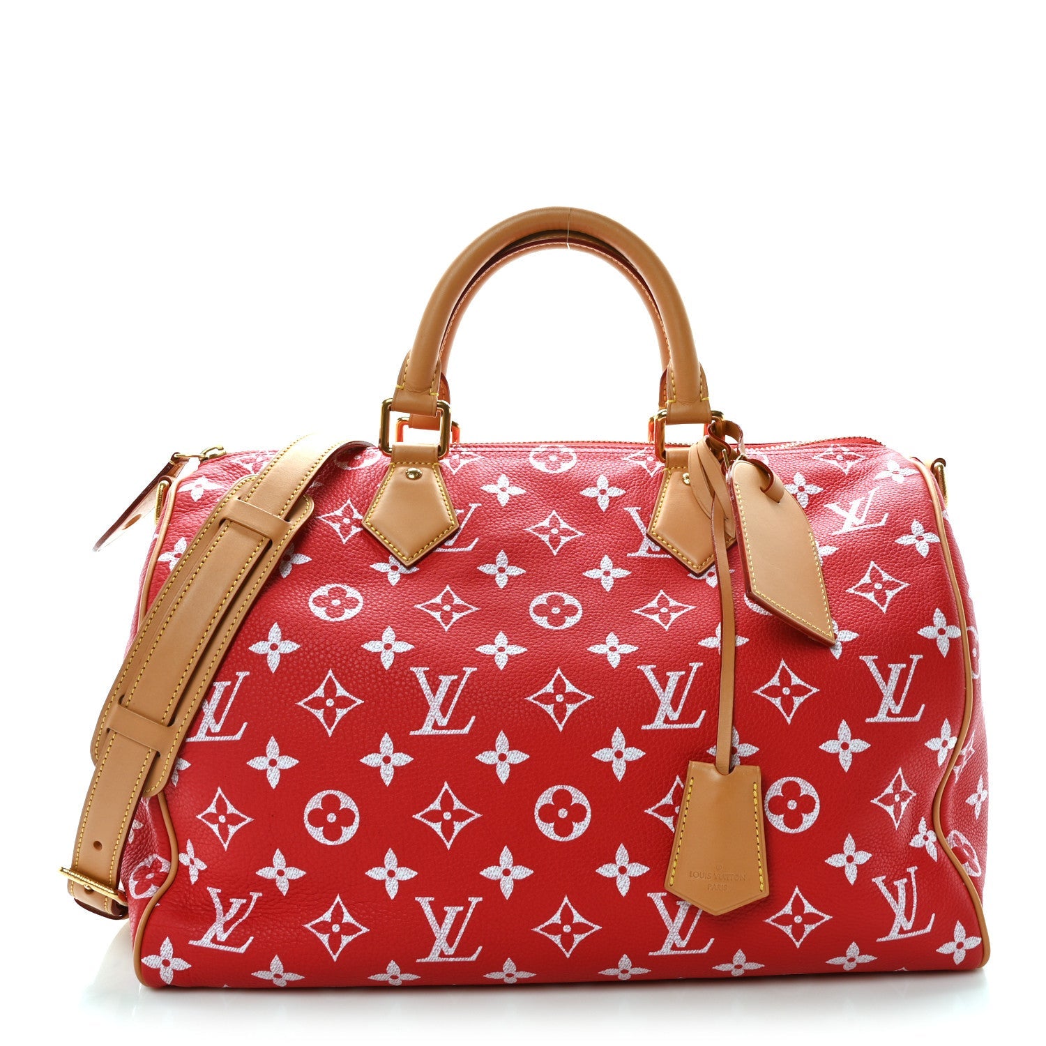 Calfskin Monogram Speedy P9 Bandouliere 40 Red
