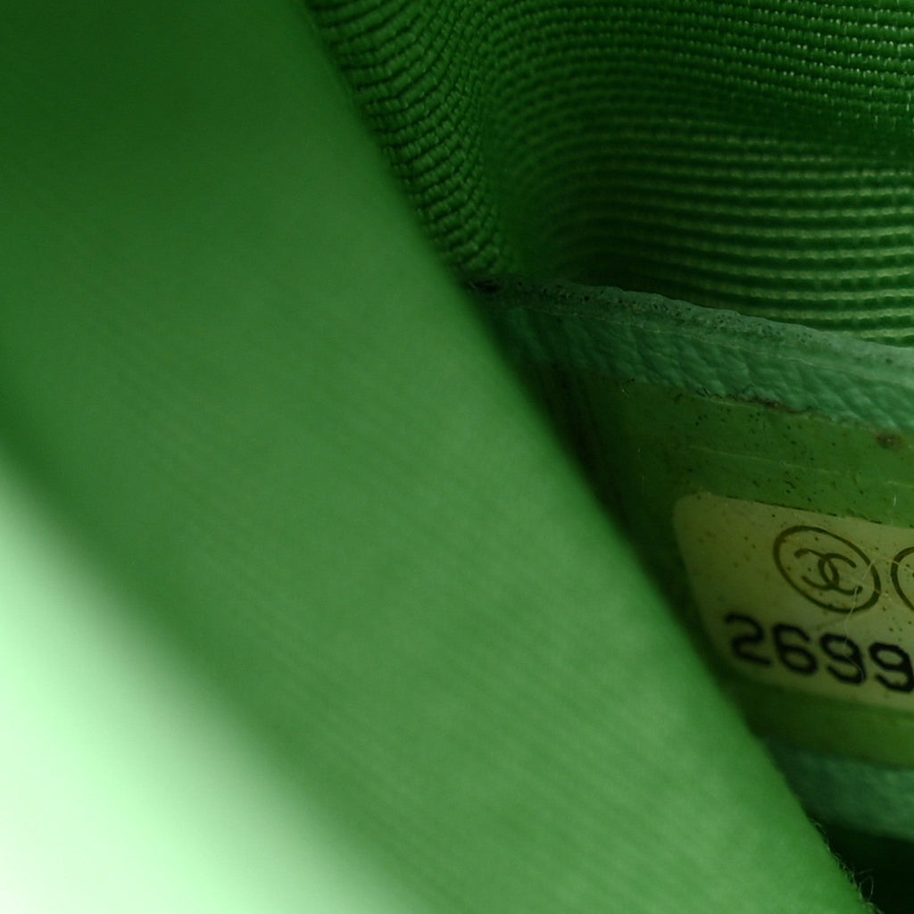 Lambskin Quilted Small Boy Flap Green
