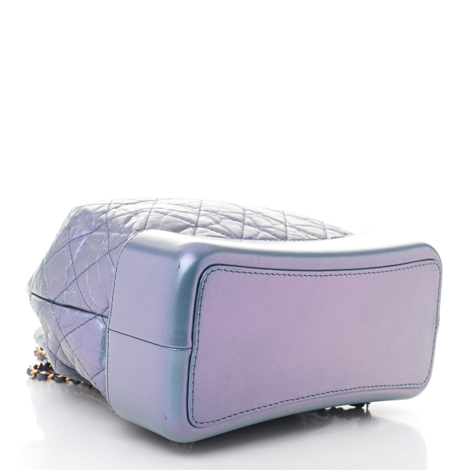 Iridescent Lambskin Calfskin Quilted Gabrielle Backpack Light Purple