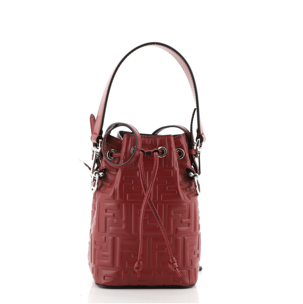 Mon Tresor Bucket Bag Zucca Embossed Leather Mini