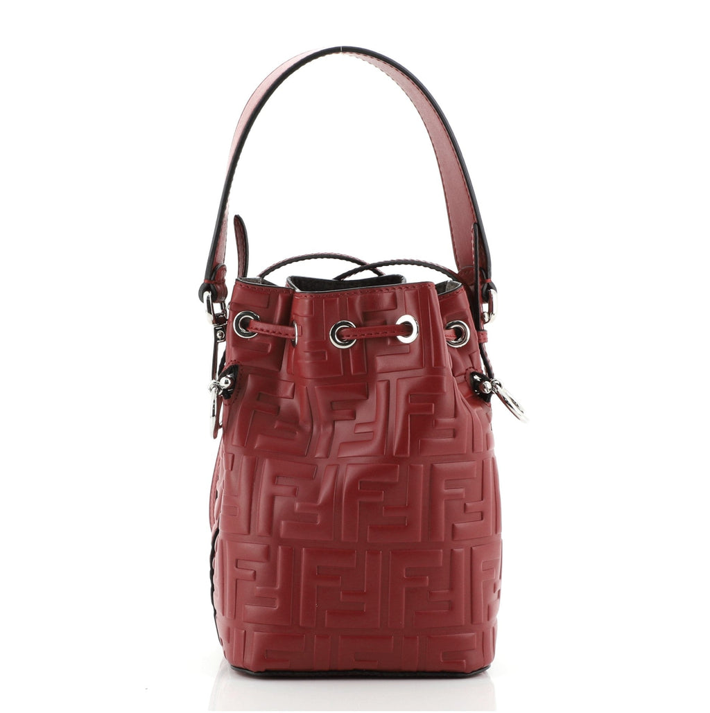Mon Tresor Bucket Bag Zucca Embossed Leather Mini
