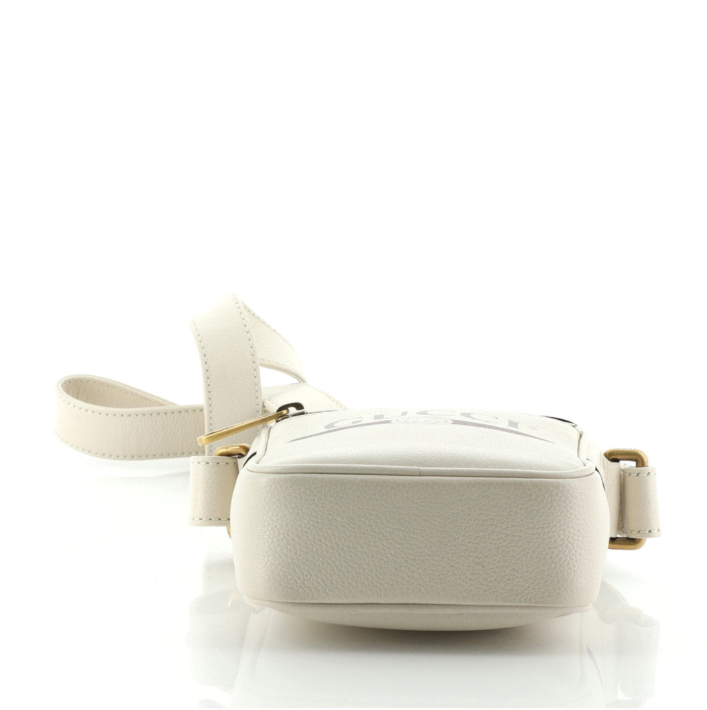 Logo Zip Messenger Bag Printed Leather Mini