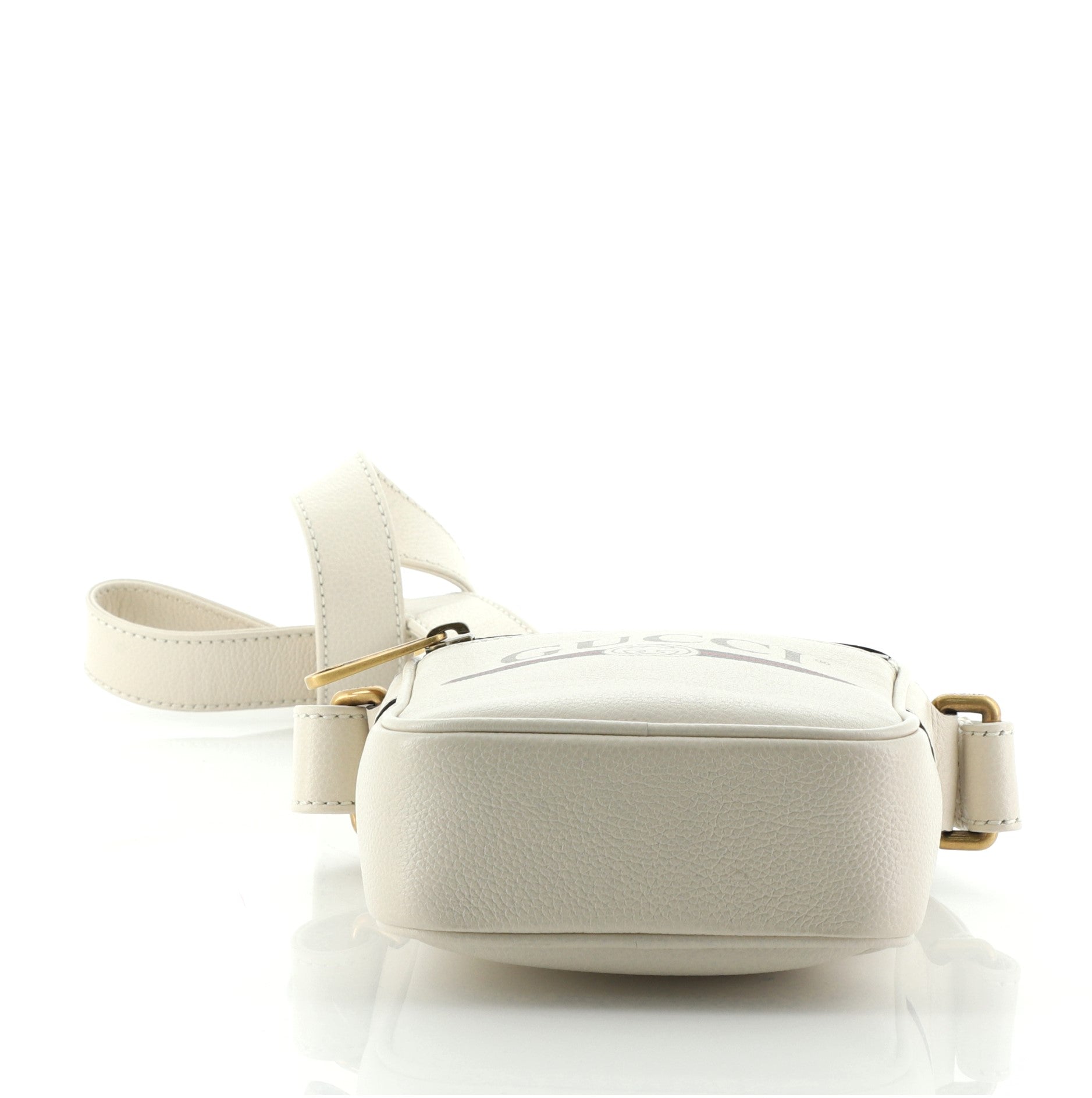 Logo Zip Messenger Bag Printed Leather Mini