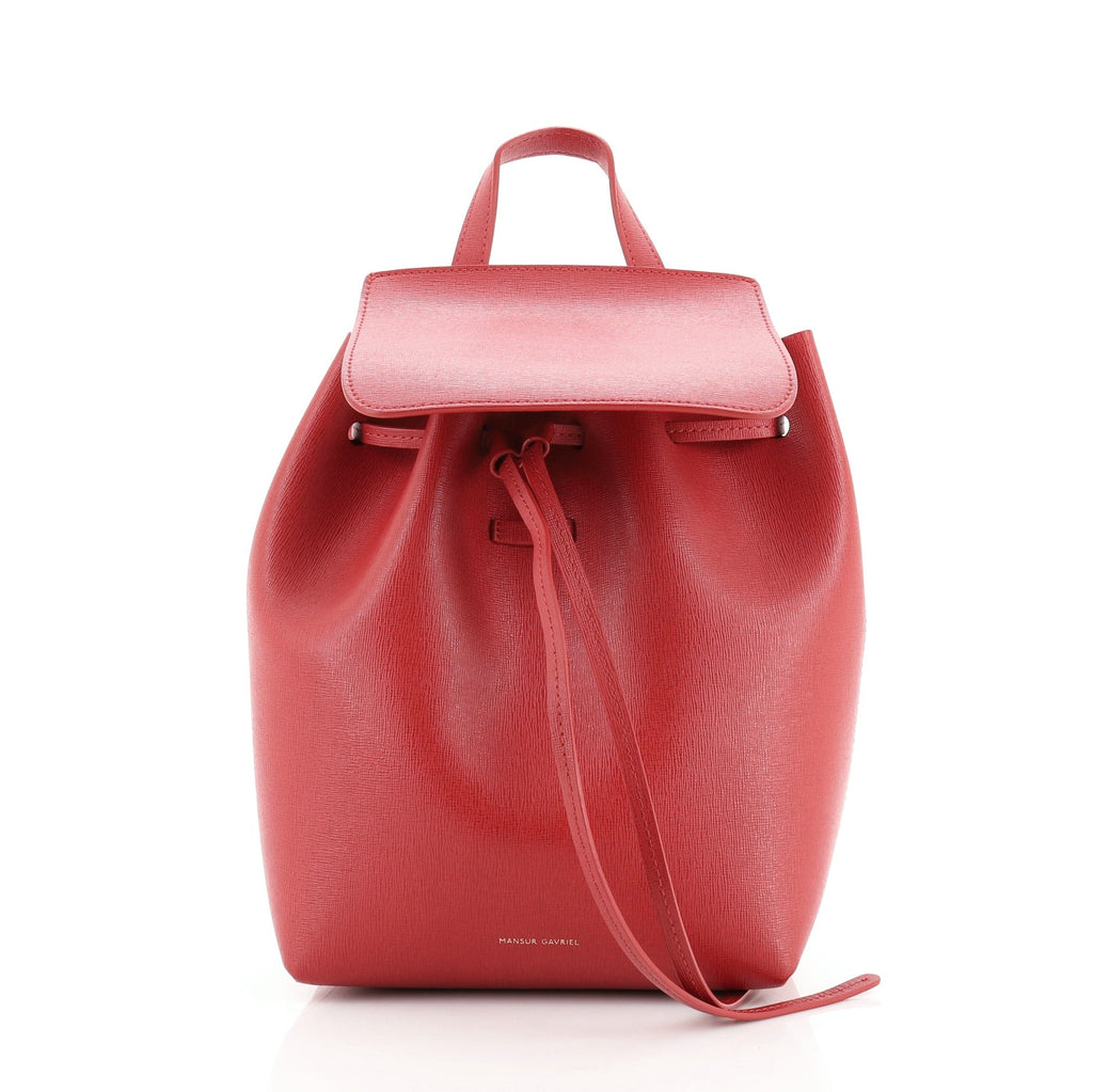 Drawstring Backpack Leather Mini