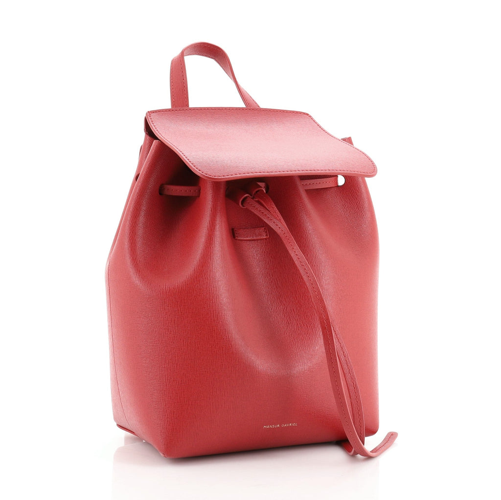 Drawstring Backpack Leather Mini