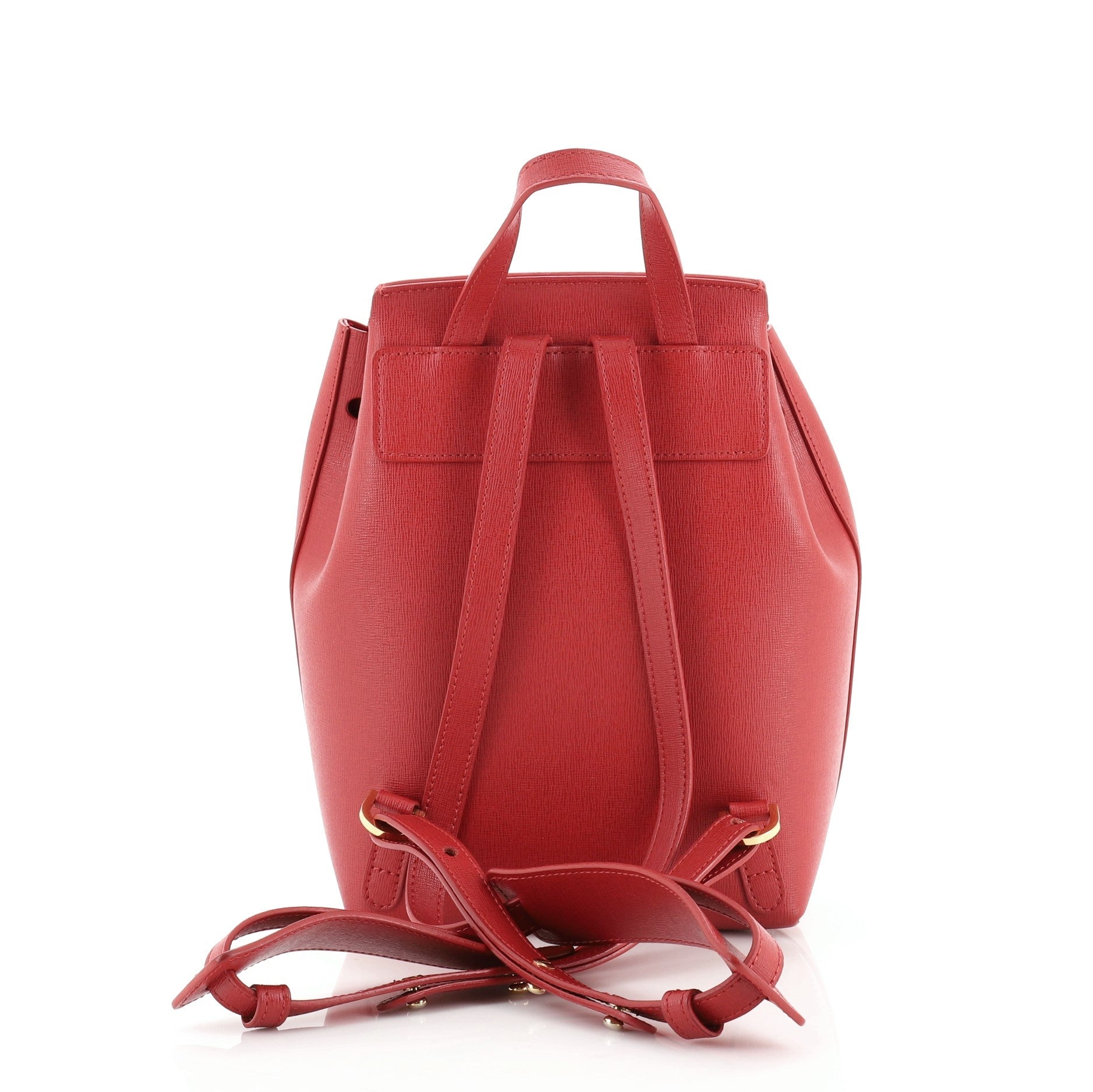 Drawstring Backpack Leather Mini