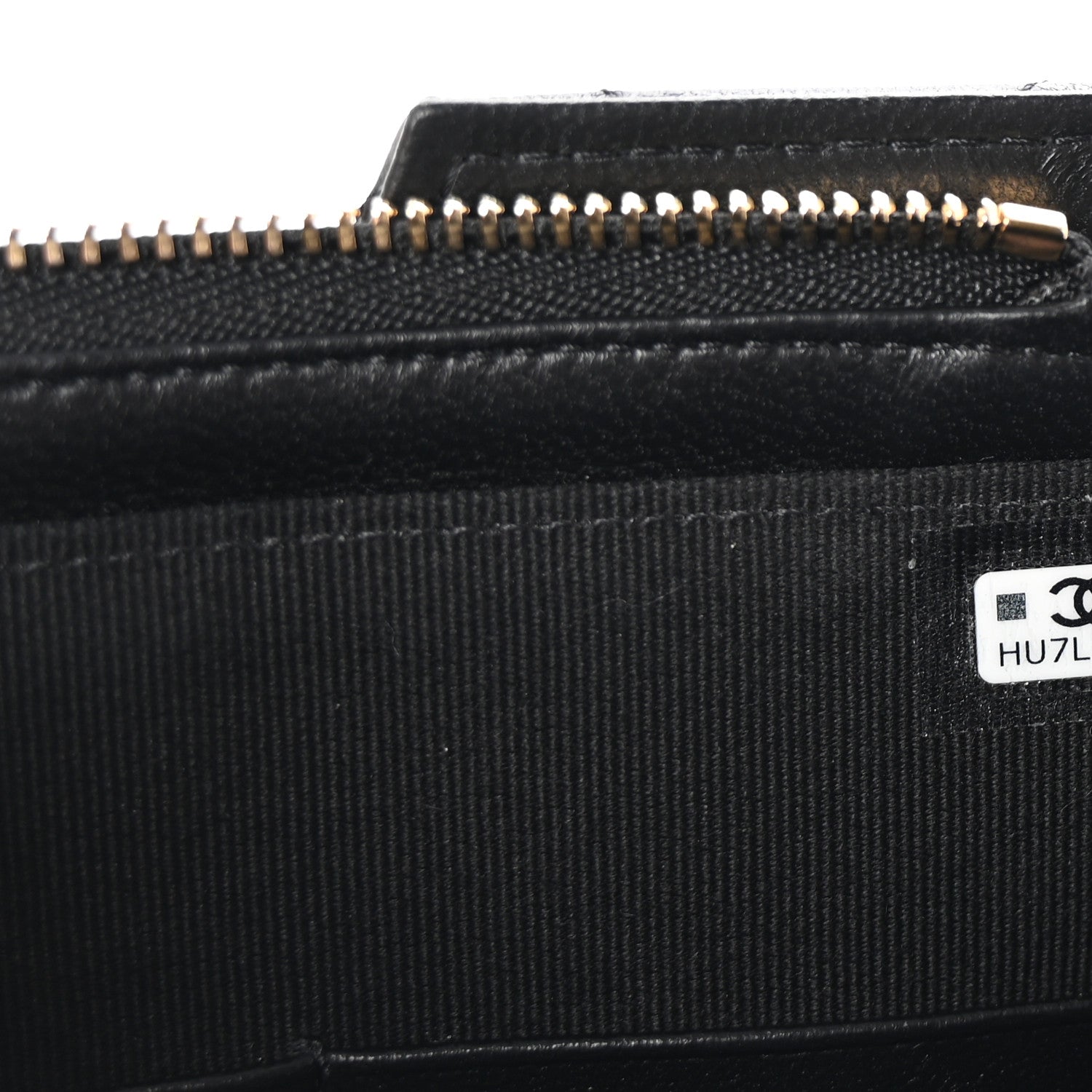 Lambskin Quilted CC Pouch Wristlet Black