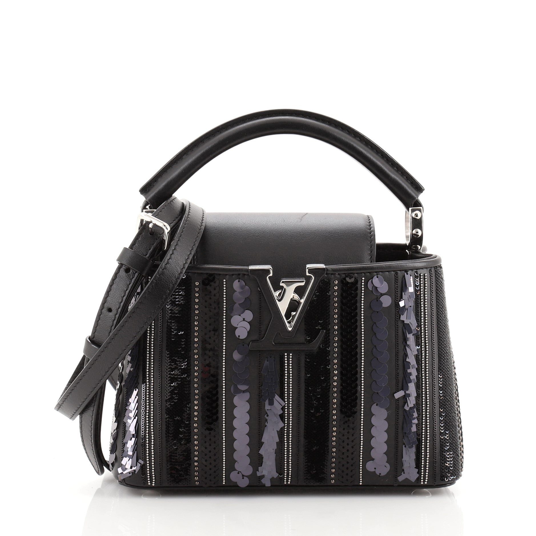 Capucines Bag Sequin and Beaded Leather Mini