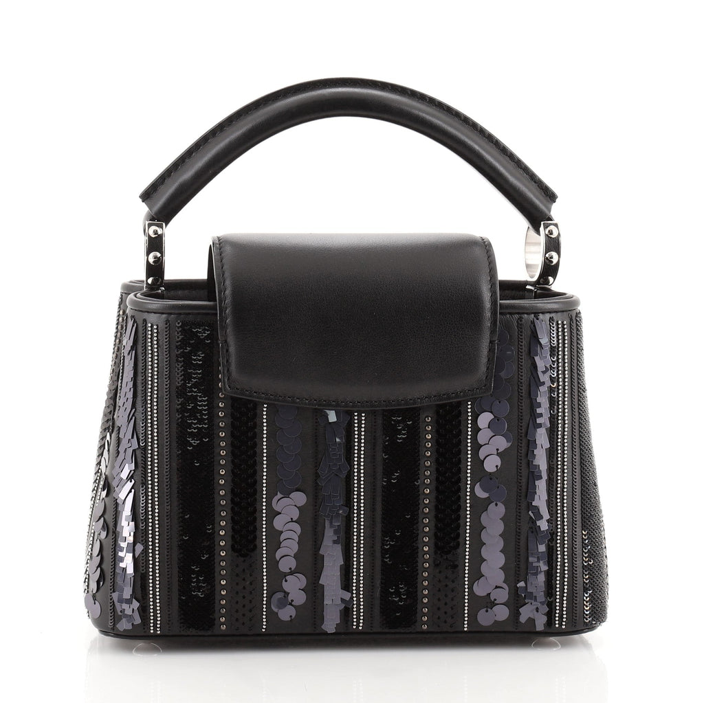 Capucines Bag Sequin and Beaded Leather Mini