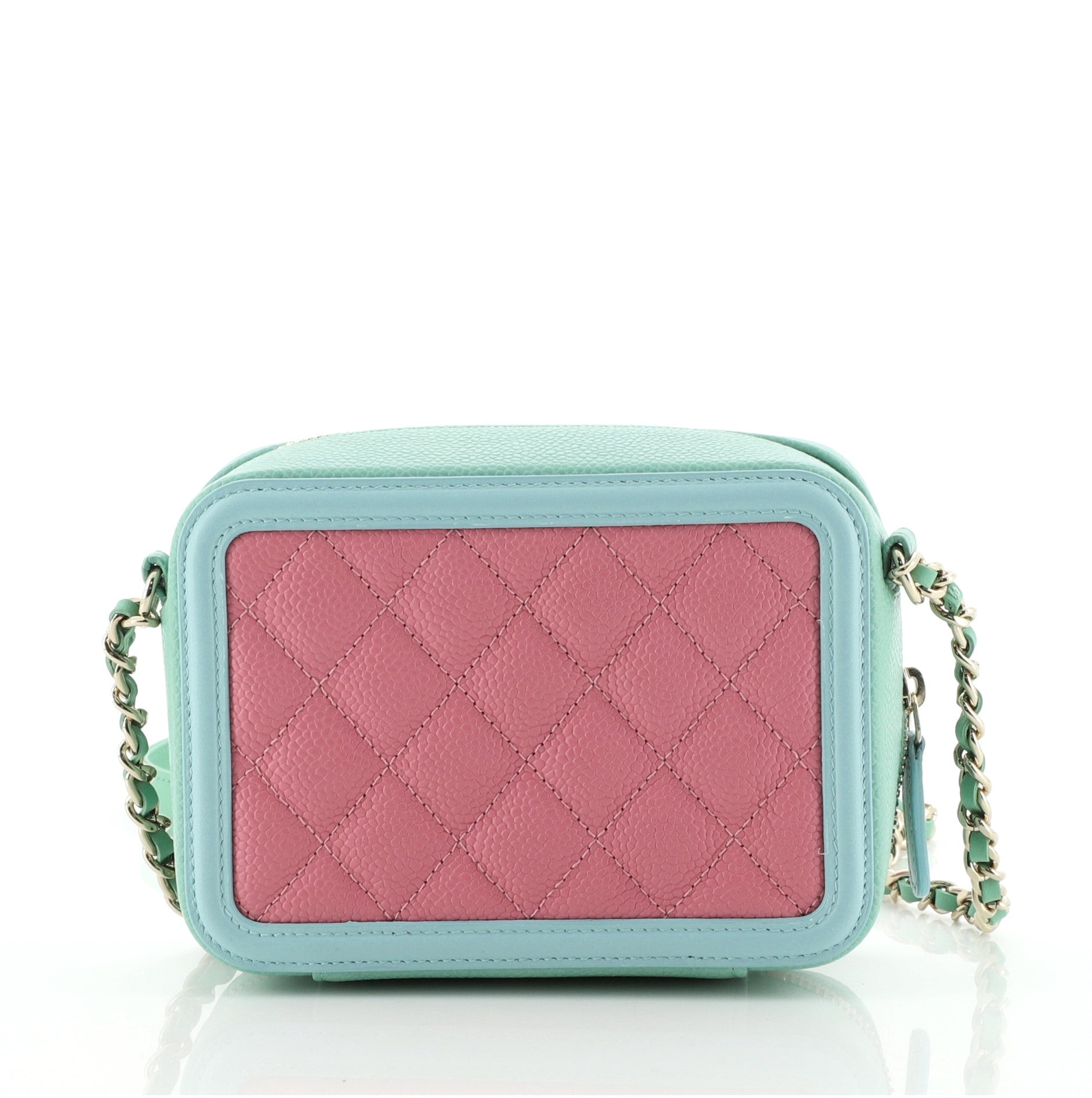 Filigree Vanity Clutch with Chain Quilted Caviar Mini